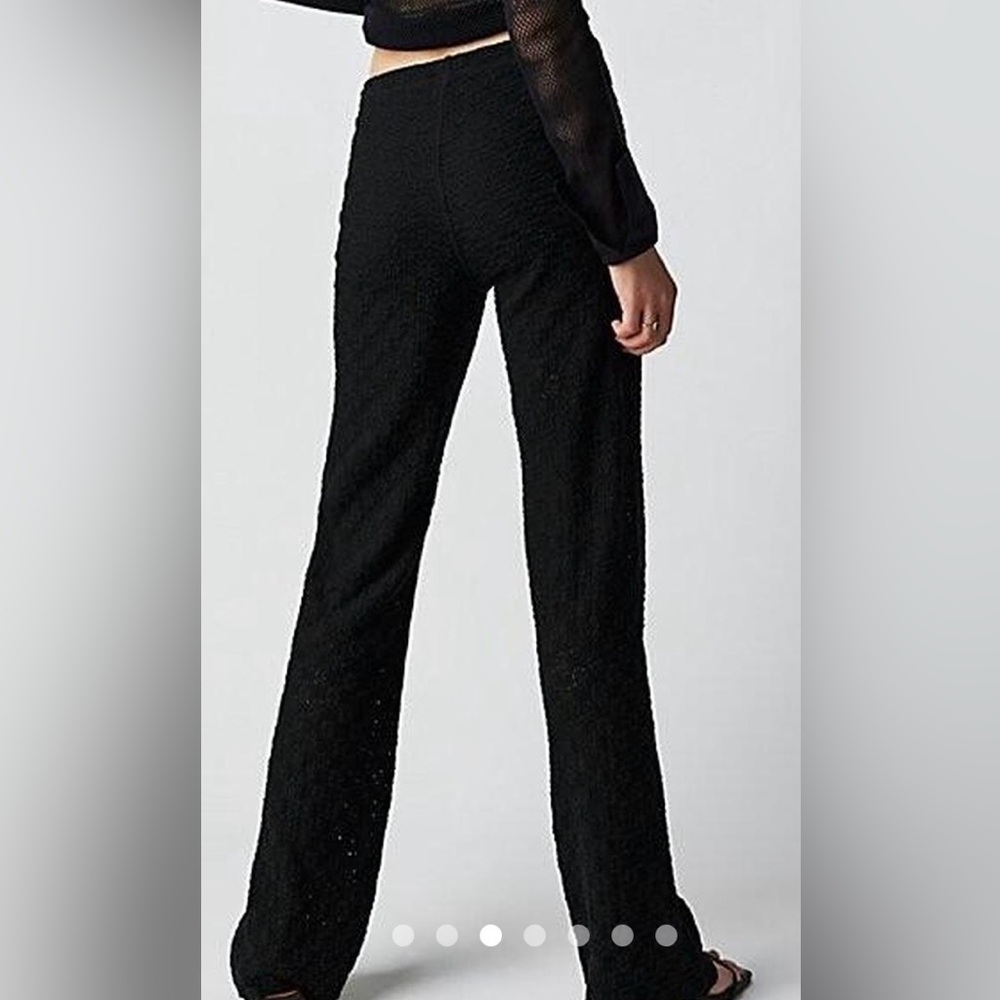 Free People One Black Lace Straight Leg Pull On Pants. NWOT - Picture 3 of 7